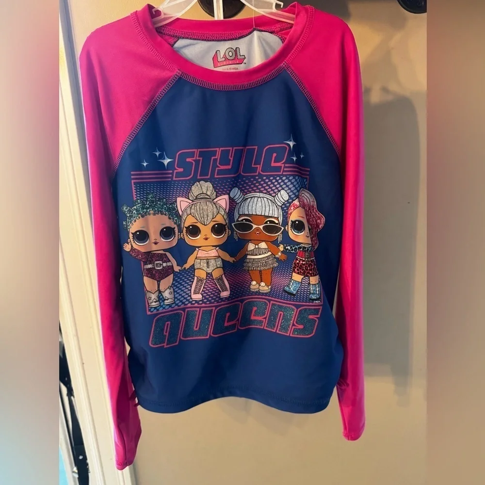 NWT L.O.L. Surprise! Style Queens Long Sleeve Rash Guard with Swim Bottoms 10/12